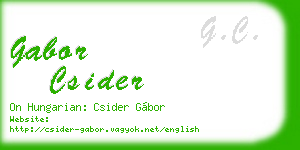 gabor csider business card